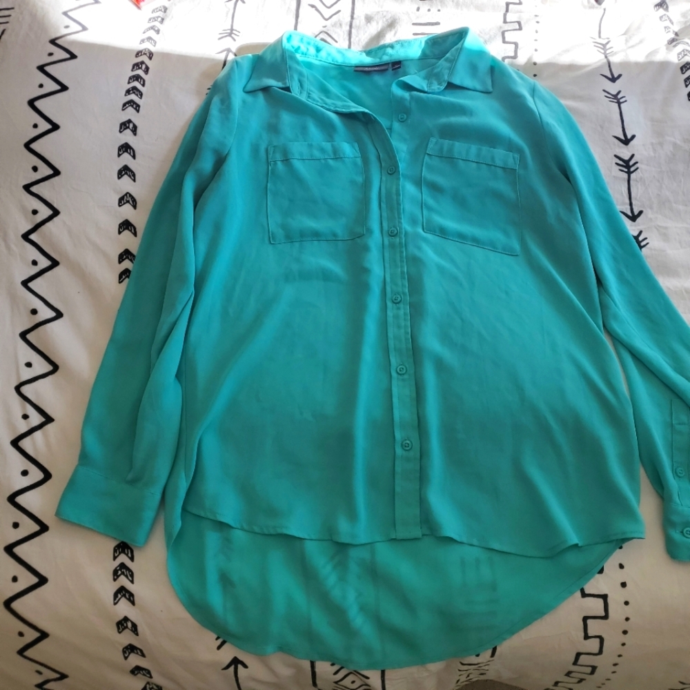 Mint Green Apt 9 Chiffon Long Sleeve Shirt